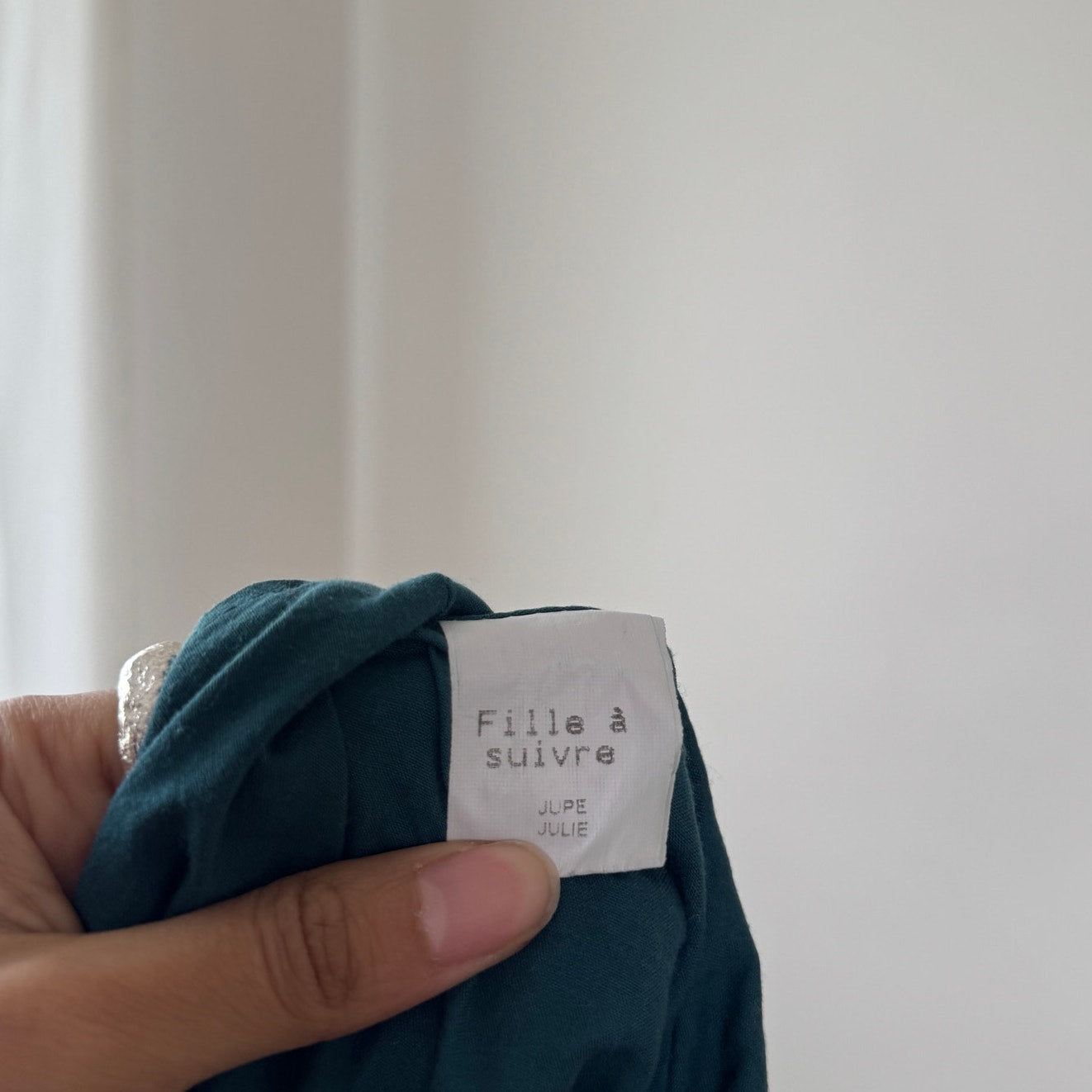 Vintage Teal Tiered Midi Skirt Y2K French Parisian (S)