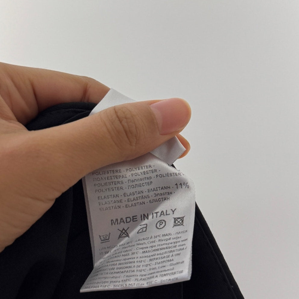 Vintage Italian black low rise tailored trousers with straight leg (XS)