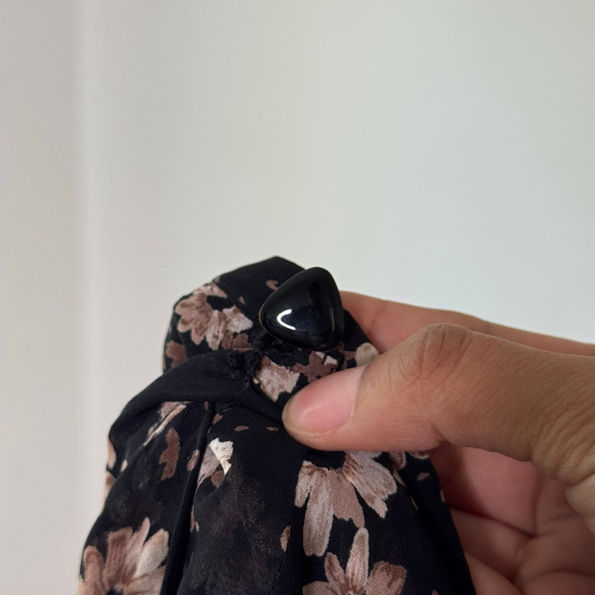Vintage Black Brown Floral Mesh Midi Skirt (S)