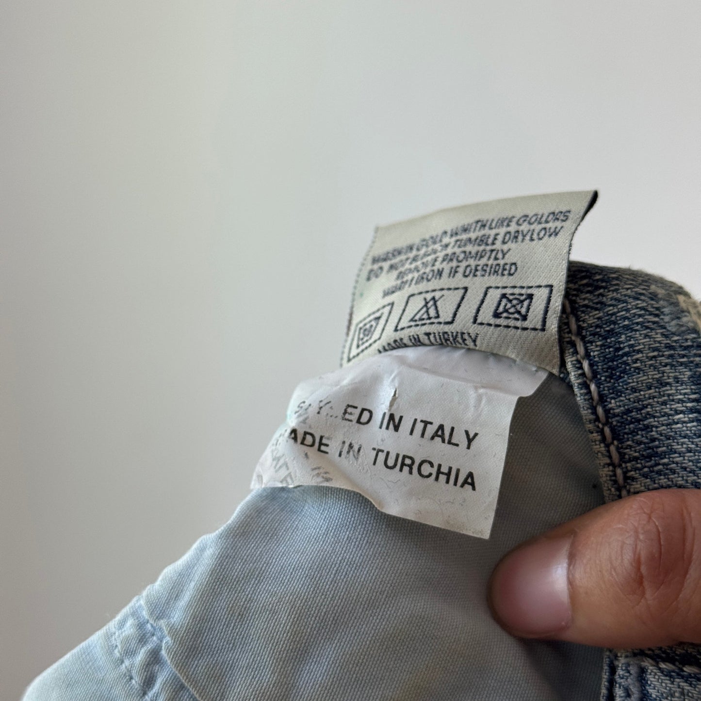 Vintage Blue Distressed Patchwork Capri Jeans Italian Y2K Cotton (S)