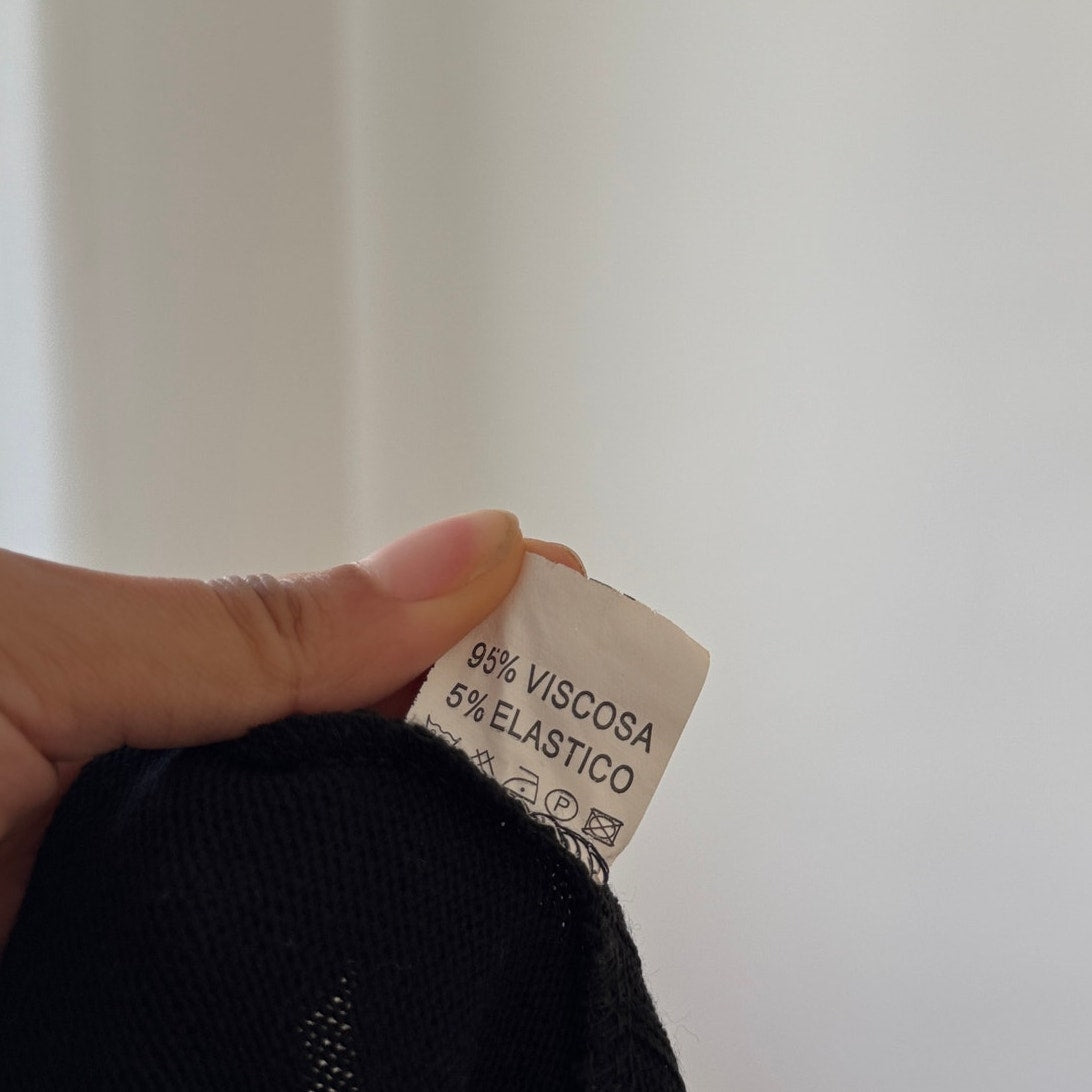 Vintage Black Knit Top Off Shoulder Bow Detail Fitted Short Sleeve (S)