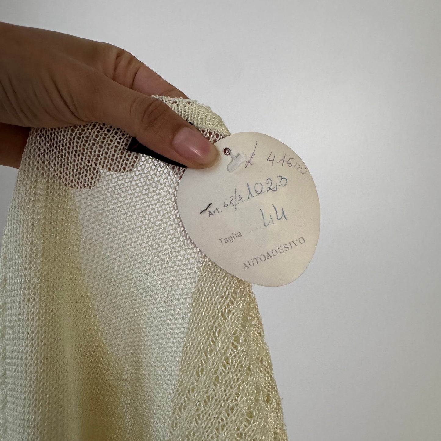 Vintage French Ivory Lightweight Knit Cardigan with Neck Button (Small)