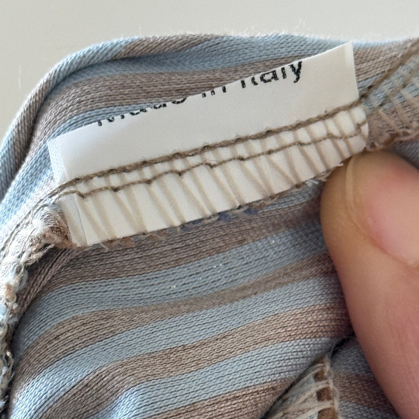 Vintage Italian tan striped high-waisted trousers with shimmer detail (XS)