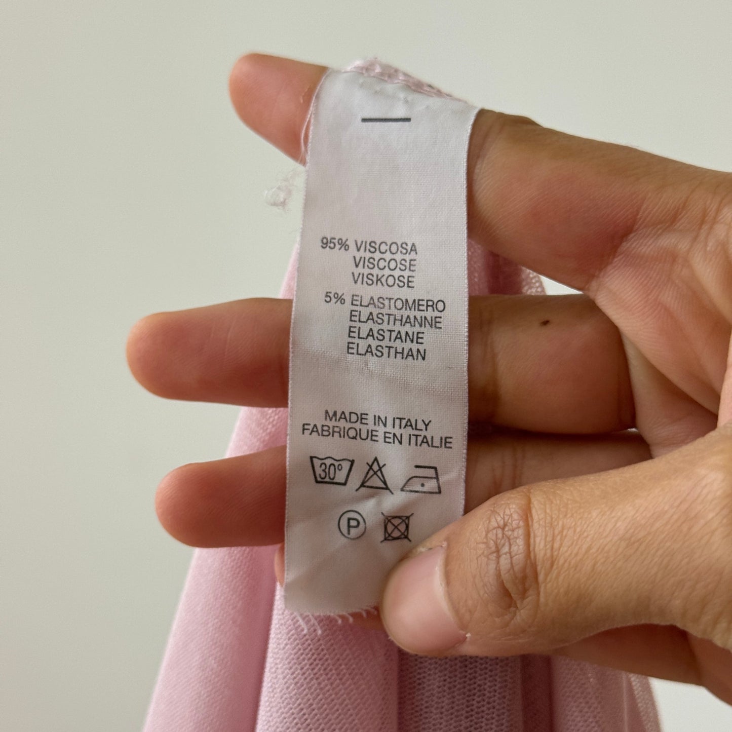 Euro Vintage Italian Pink Mesh & Knit Patchwork Top (Small)