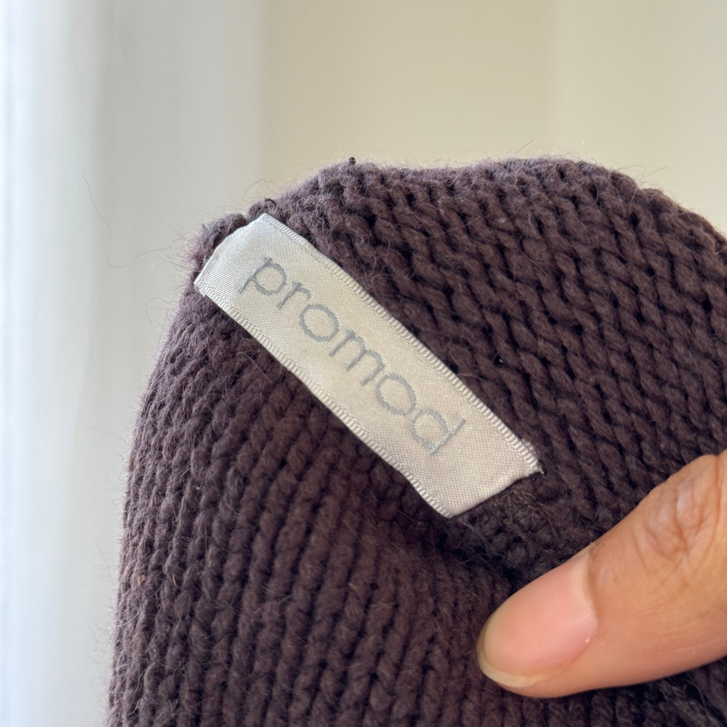 Vintage French Brown Knit Sleeveless Button Front Vest Top (Small)