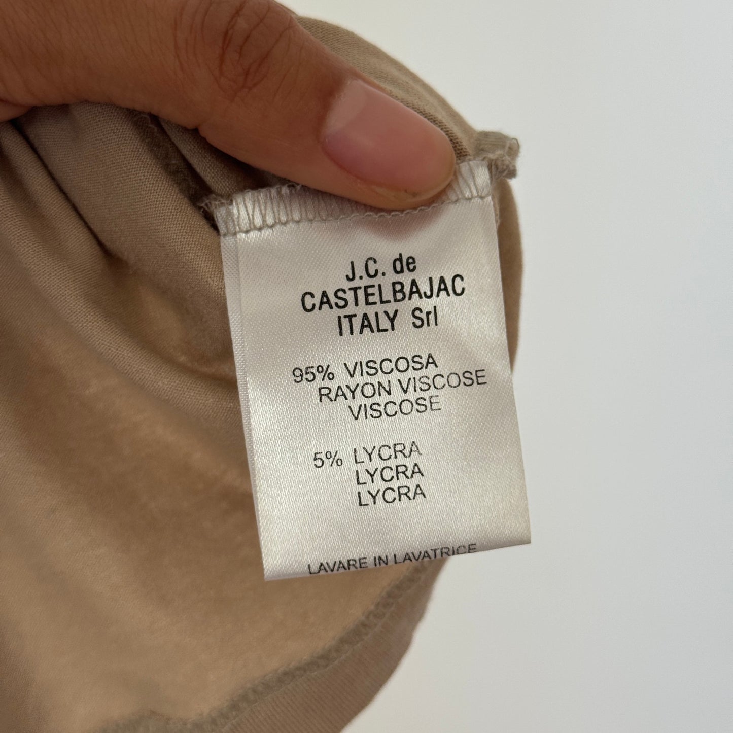 Vintage Castelbajac beige embellished off-shoulder top (S)