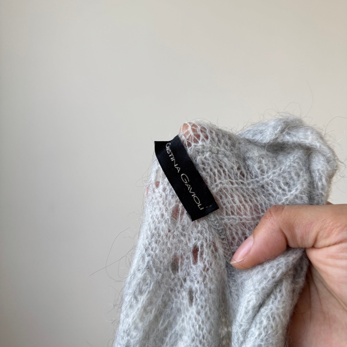 Vintage Italian Mohair blend Burgundy Button Front Knit Cardigan (Small)