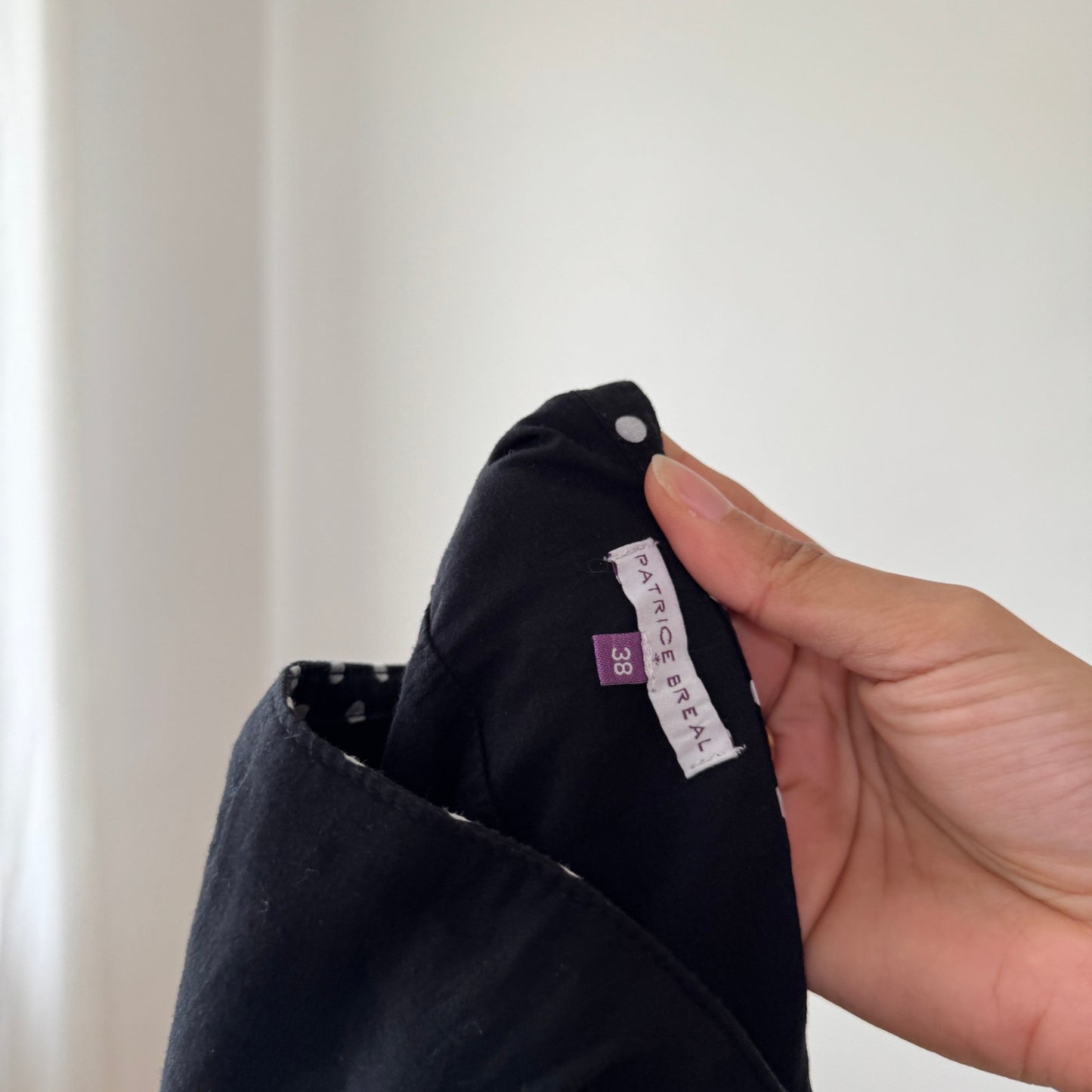 Vintage Black Cotton Eyelet Midi Skirt Polka Dot Bow Y2K French (S)