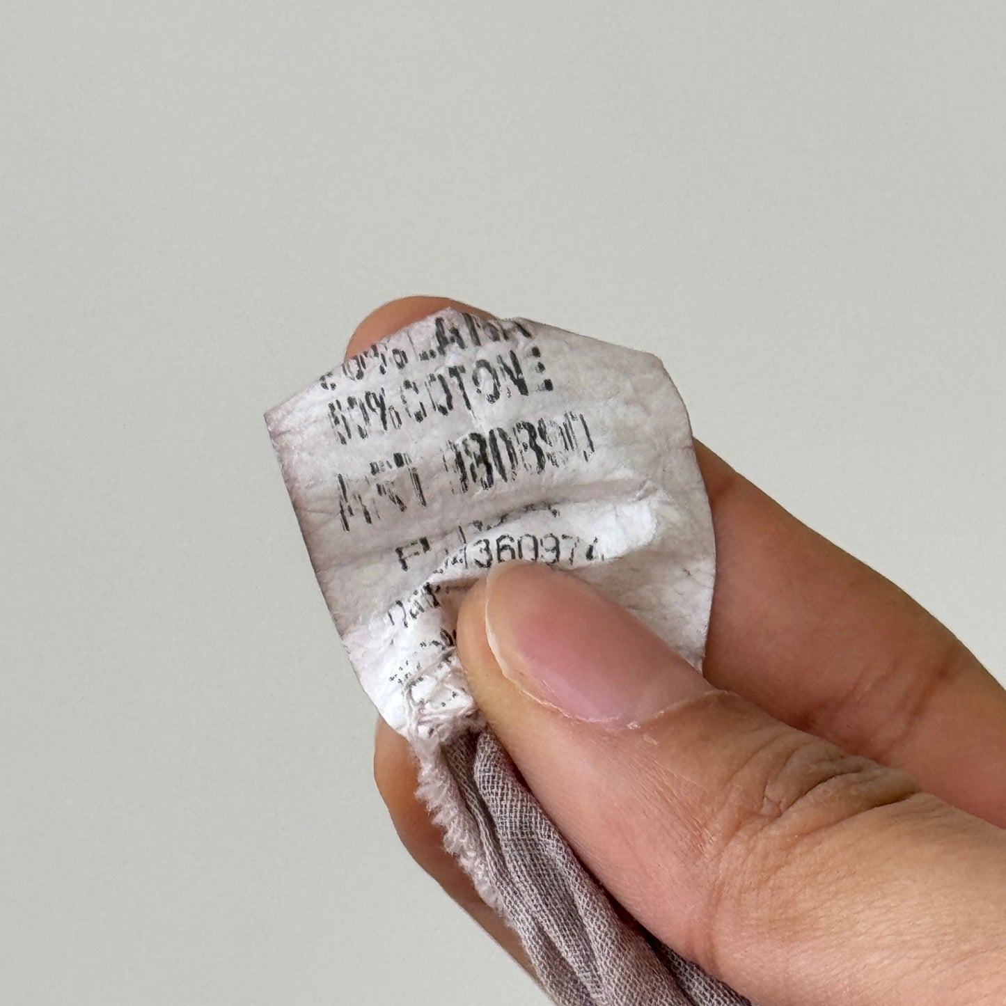 Vintage Italian dusty mauve wool & cotton patchwork midi skirt with lace panels and asymmetric hem (S)