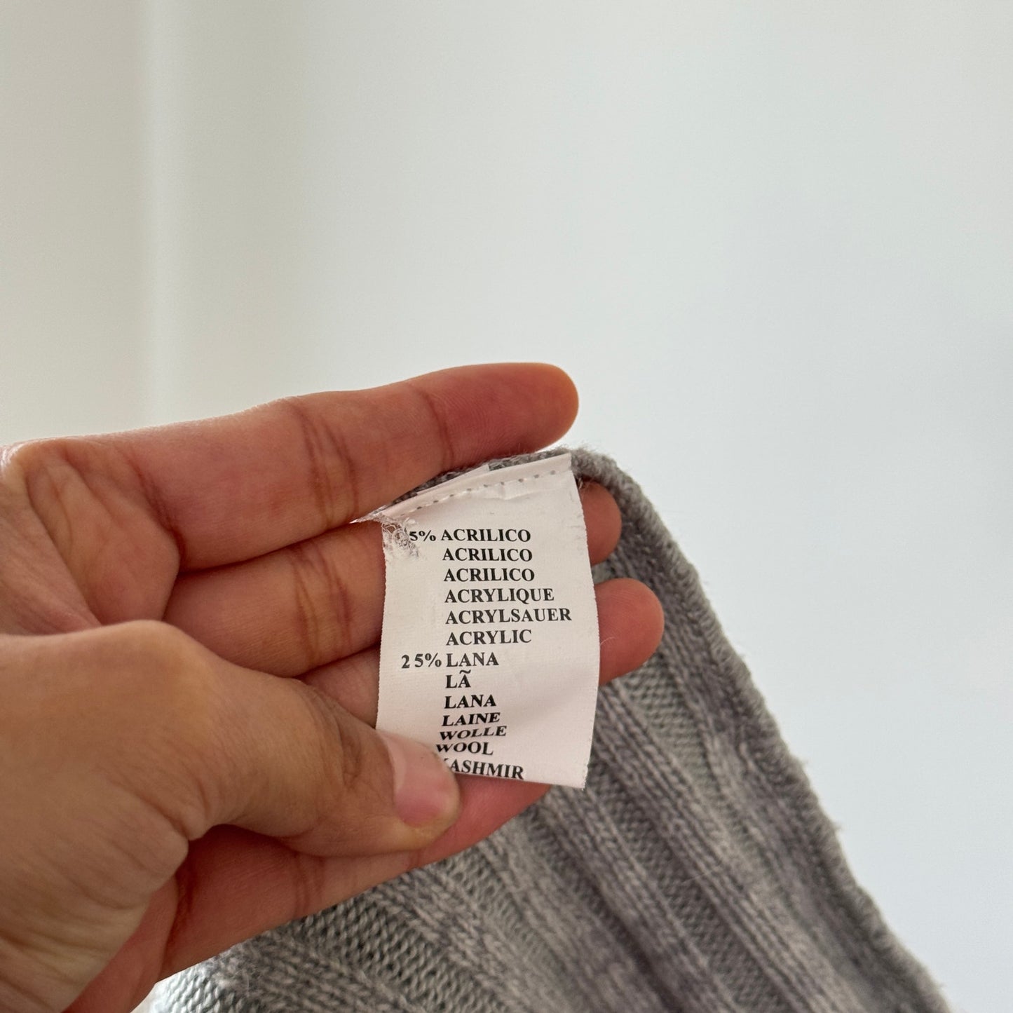 Vintage Italian Grey Sequin Embellished Knit Turtleneck Sweater Wool Angora Blend (S/M)