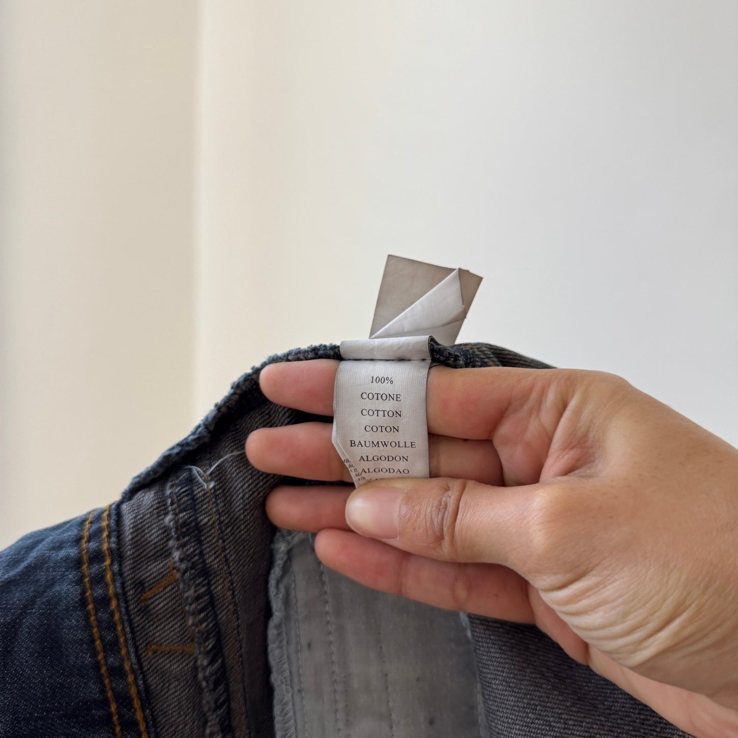 Vintage Italian Asymmetrical Studded Denim Mini Skirt (S)