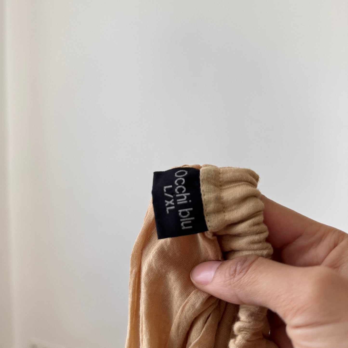 Vintage Euro Patchwork Tiered Maxi Skirt Beige Pink Boho (S)