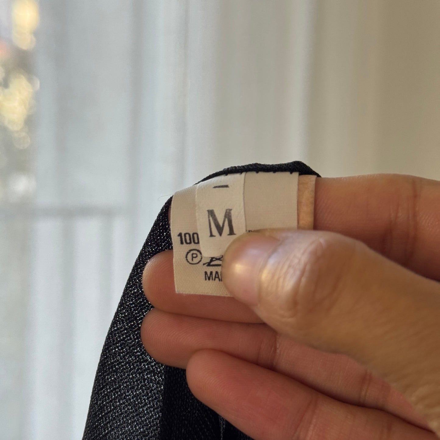 Vintage Italian black floral mesh midi skirt (S/M)