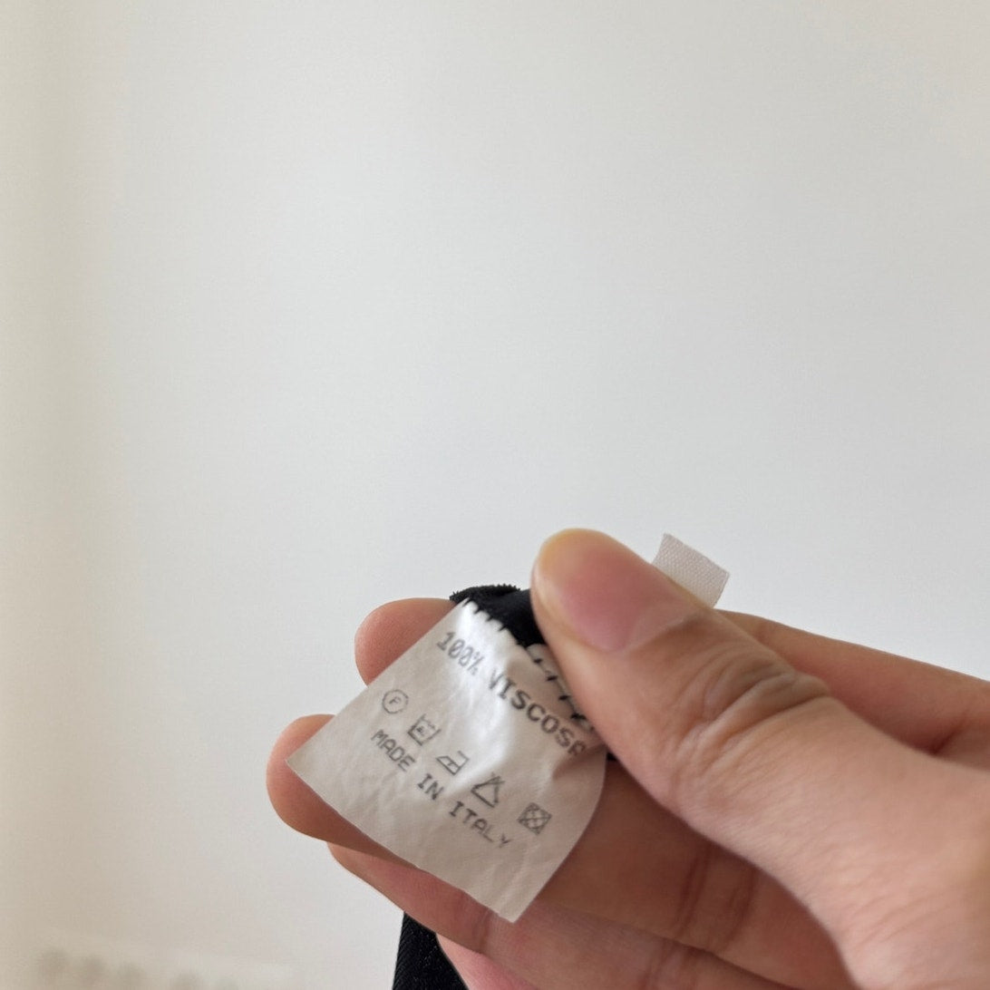 Vintage Italian Black Red Rose Mesh Midi Skirt Asymmetrical Sheer Hem (S)