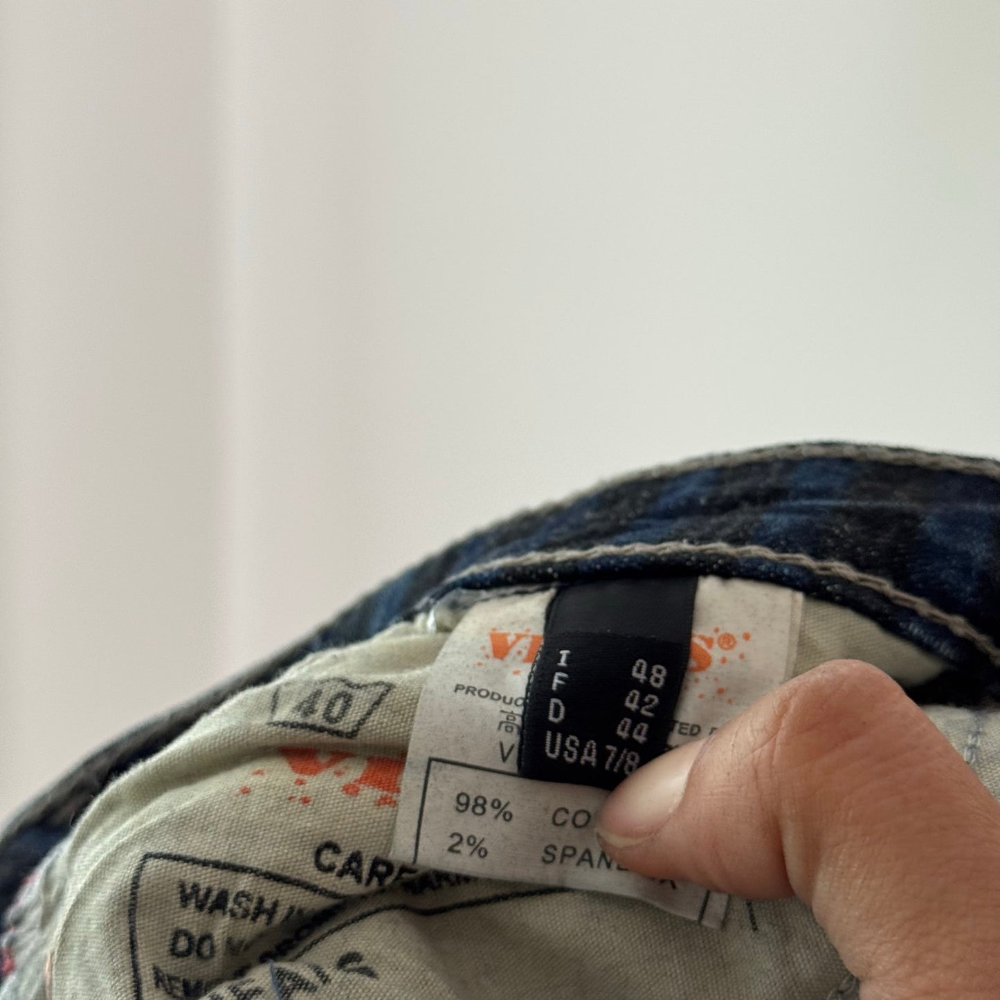 Vintage Blue Striped Low Rise Flare Jeans Euro Y2K (S)