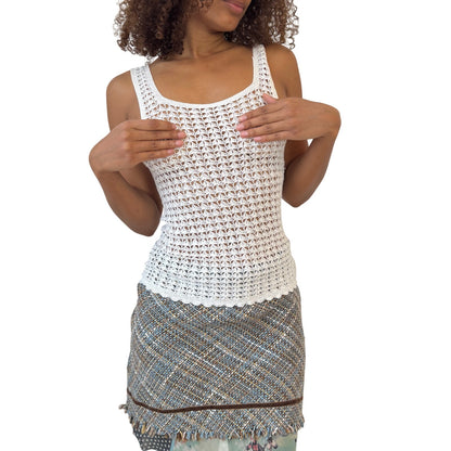 Vintage Euro crochet tank top (S)
