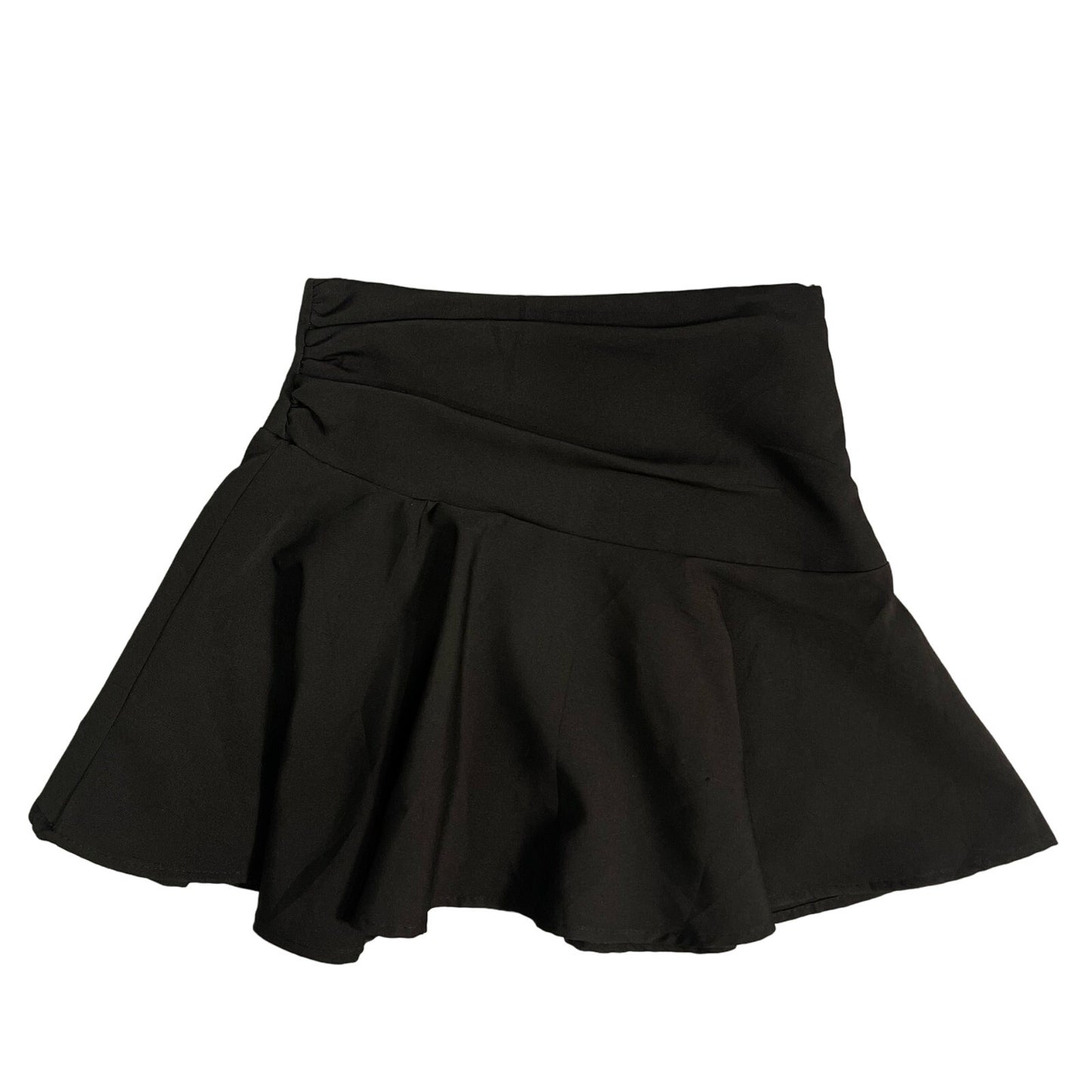 00s Black Pleated Mini Skirt (XS)