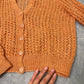 Vintage 90s Pastel Orange Crochet Cardigan (XS-M)