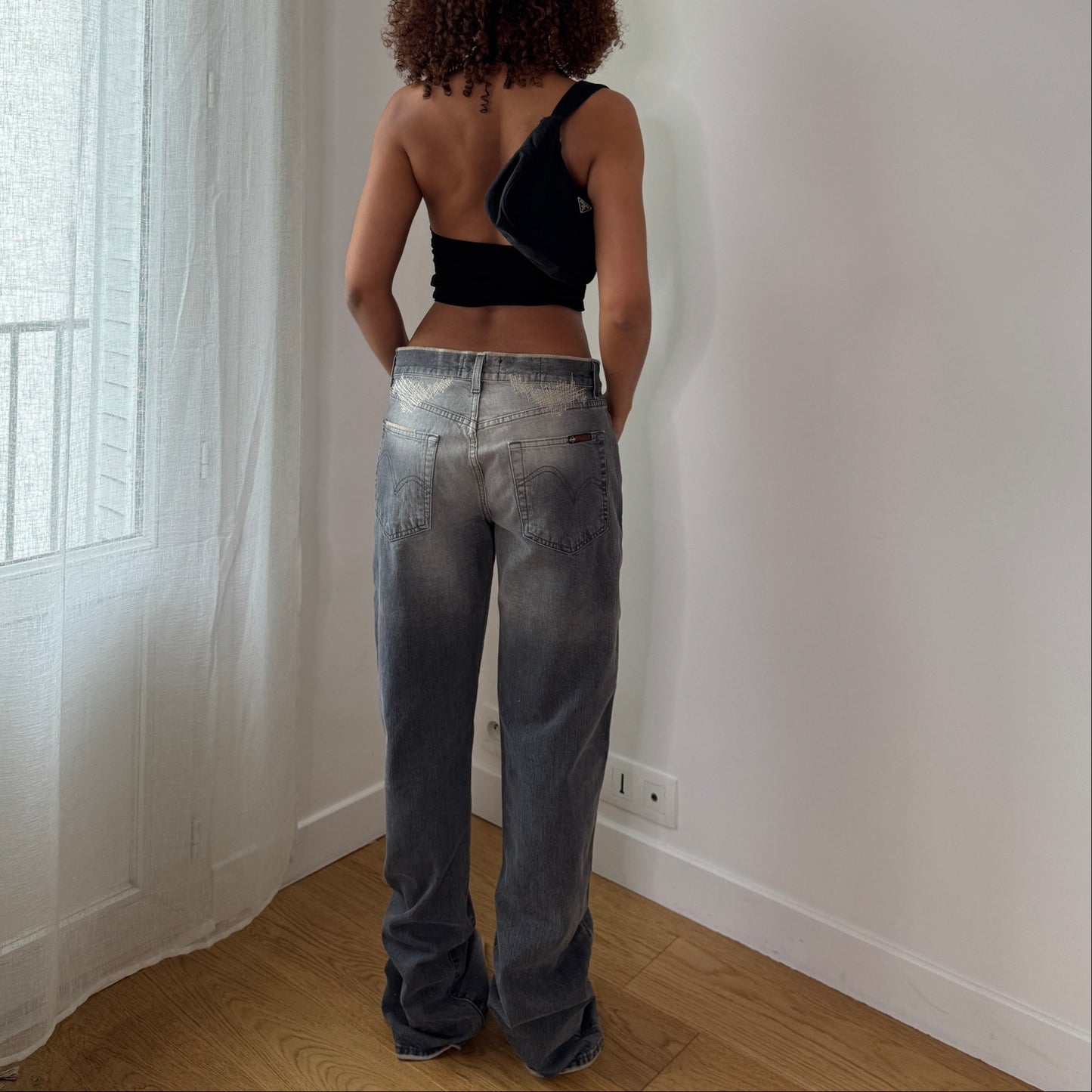 Vintage Light Wash Baggy Jeans (S) ⠀