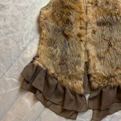 Vintage Euro Brown Fur Vest (S/M)