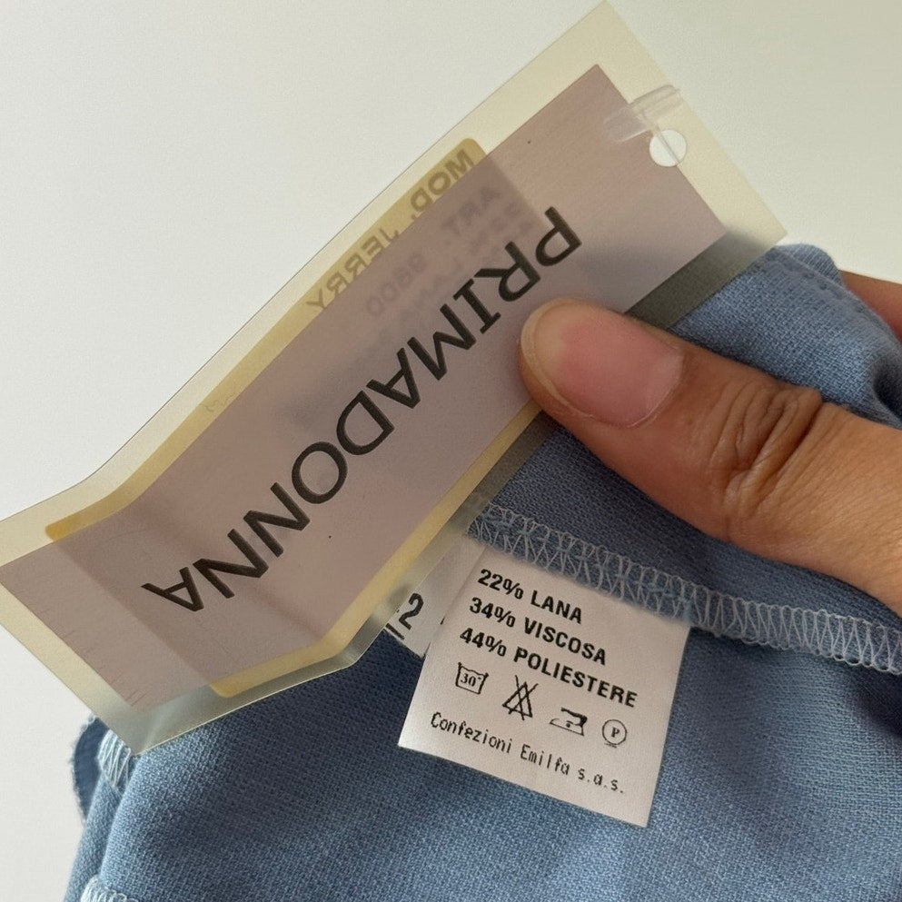 Vintage Baby Blue Wool Blend Trousers Italian Deadstock Y2K (XS/S)