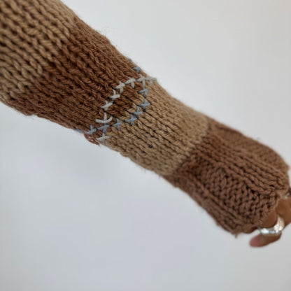 Italian Vintage neutral stripe hand-detail knit button cardigan (S/M)