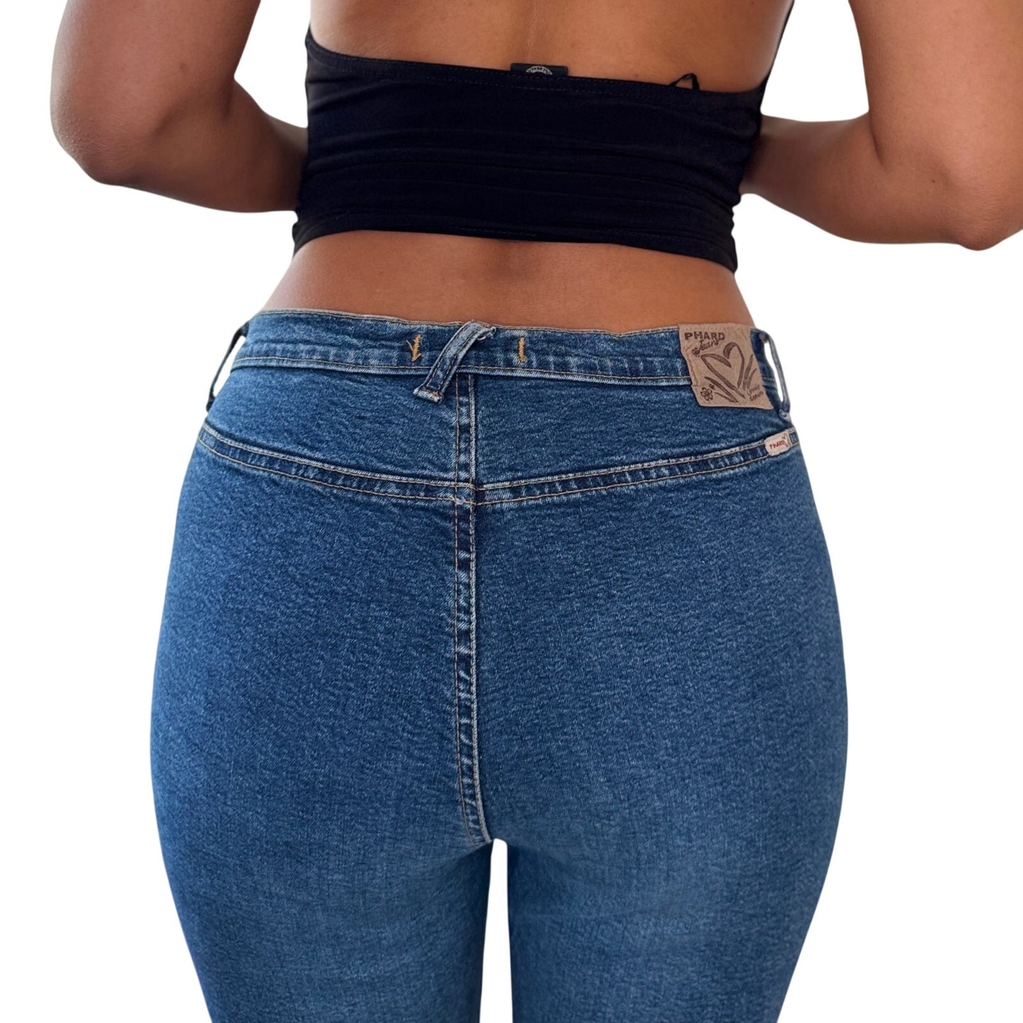 Vintage Italian Denim Low Rise Straight Leg Jeans Patch Pocket Y2K (S)