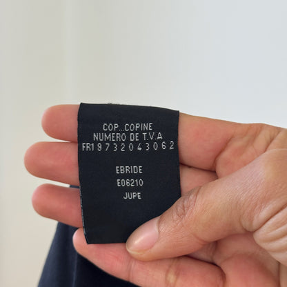 Vintage Cop Copine Euro Y2K Black Ruffle Panel Midi Skirt (Small)