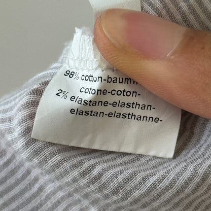 Vintage Italian patchwork lace & cotton appliqué button-down blouse (Medium)