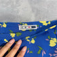 90s Blue Floral Mid Rise Midi Skirt  (XS-S)