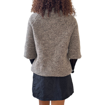 Vintage Italian taupe wool-blend swing jacket (S/M)