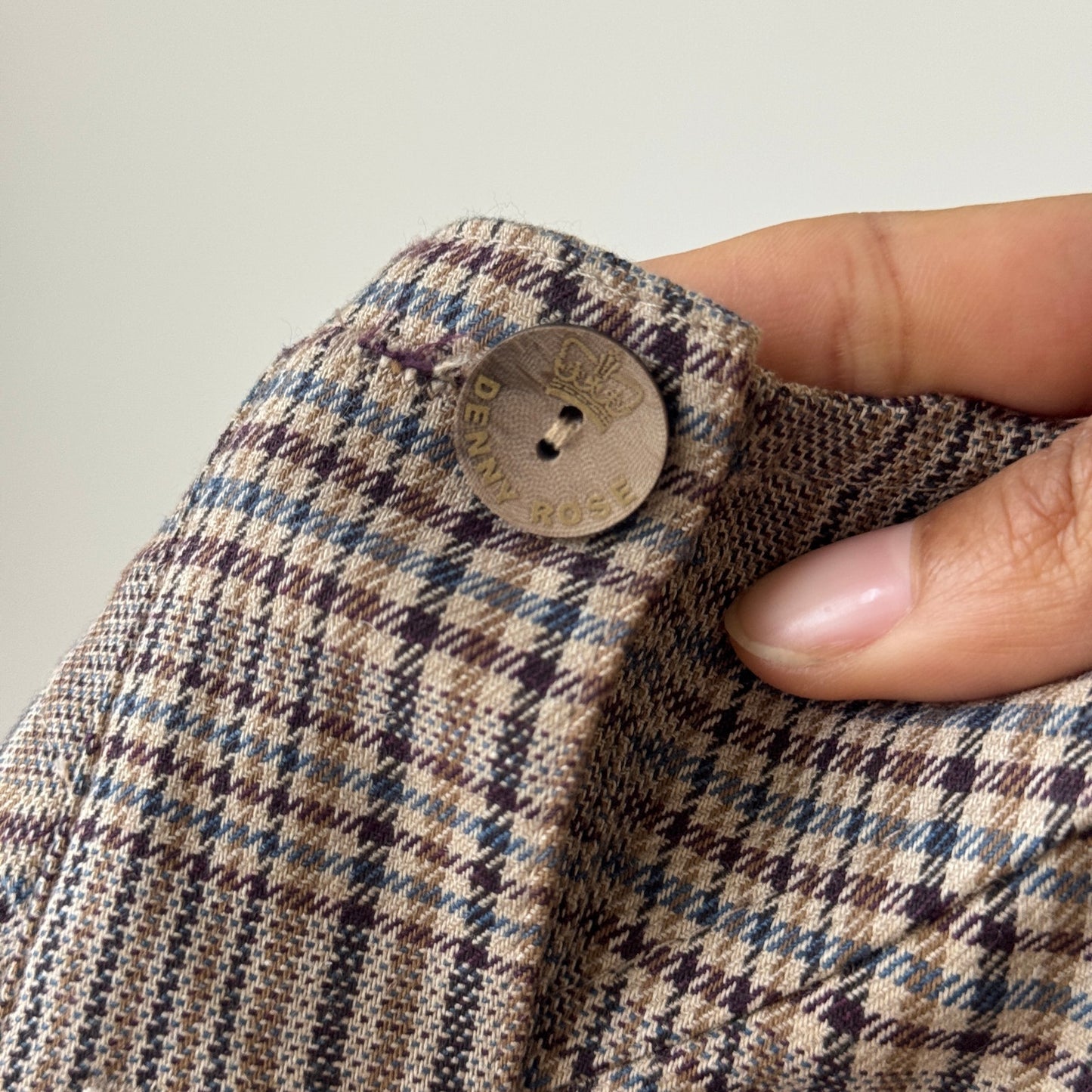 Italian Vintage Denny Rose Plaid Halter Waistcoat Top (S/M)