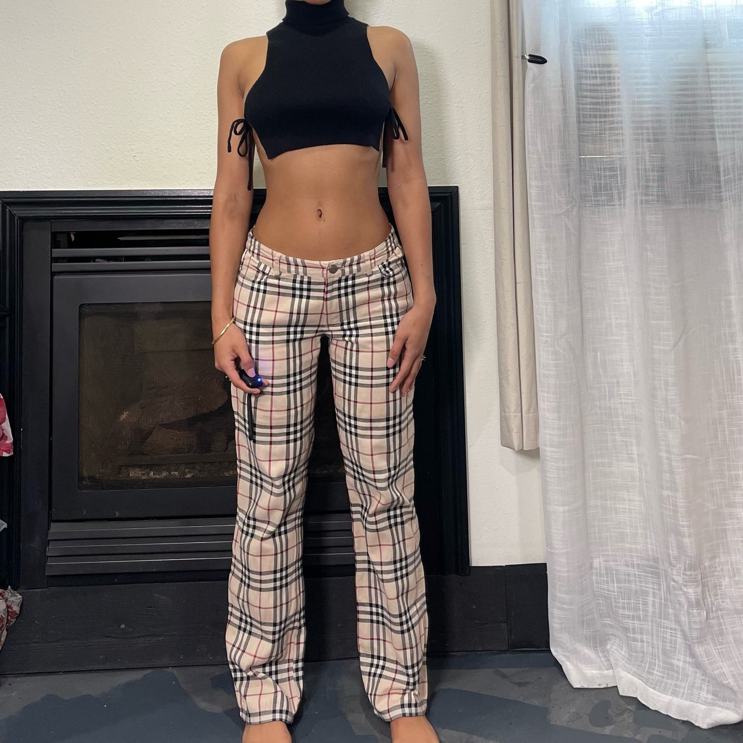 Vintage Burberry nova plaid straight leg fit pants (XS)