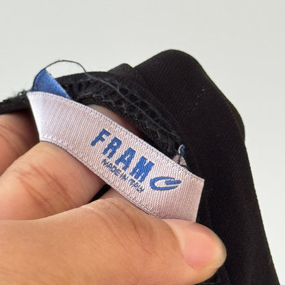 Vintage Italian Black Asymmetrical Mesh Dress Rhinestone Detail Midi (S/M)