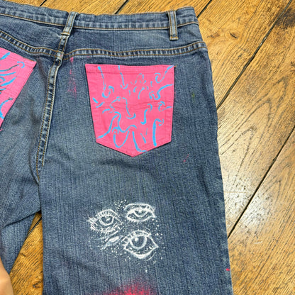 Vintage Y2K Embellished Denim pants (XS/S)