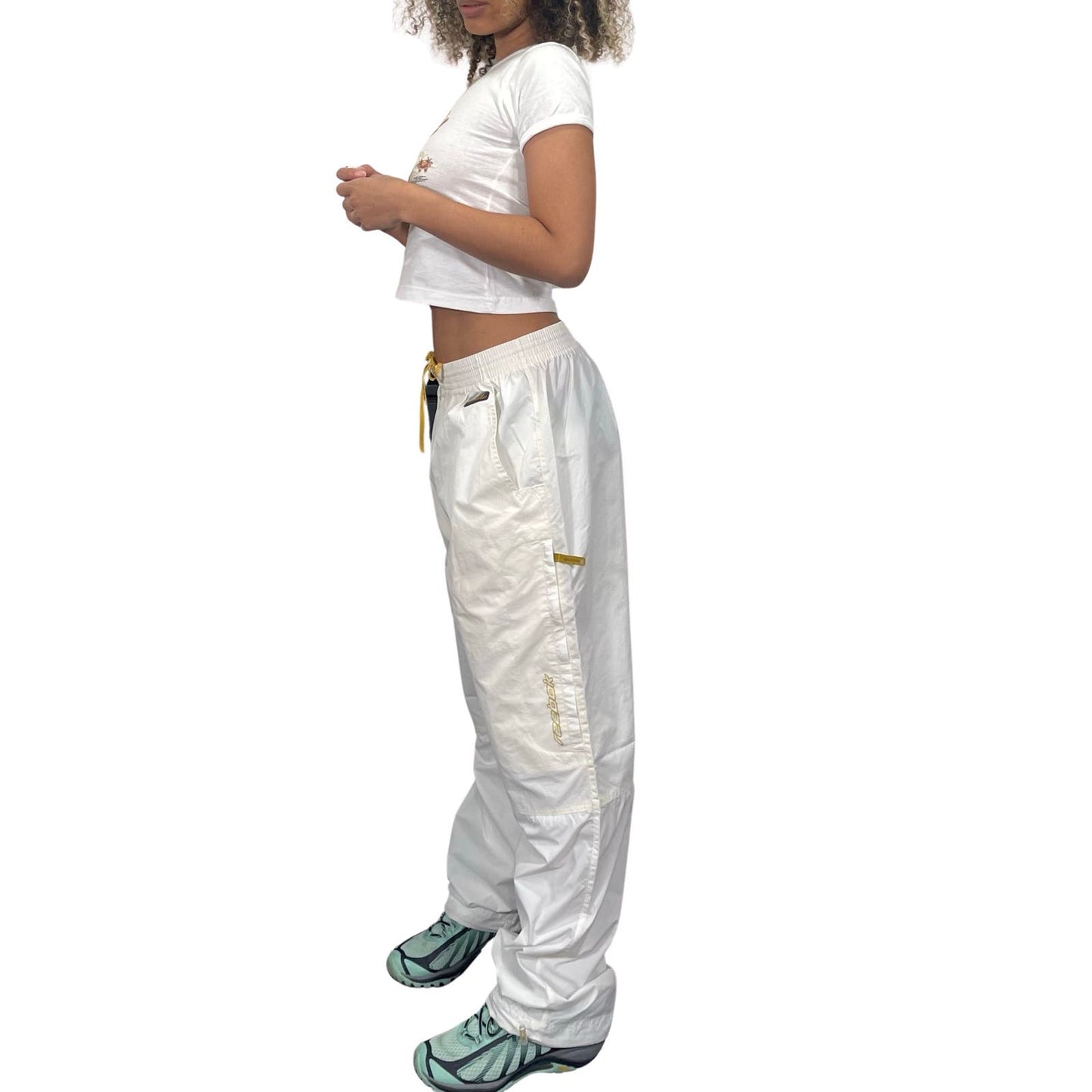 Vintage 2000s Reebok white and creamy Sweatpants Cargo (S-M) Skater Gorpcore