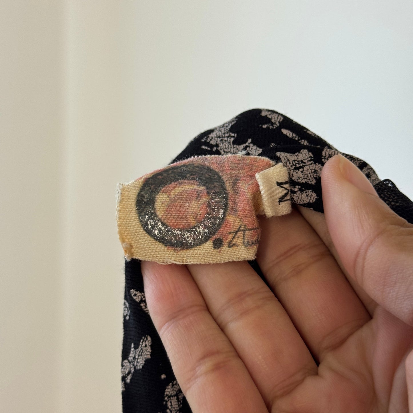 Vintage Italian Mesh Overlay Midi Dress (S)