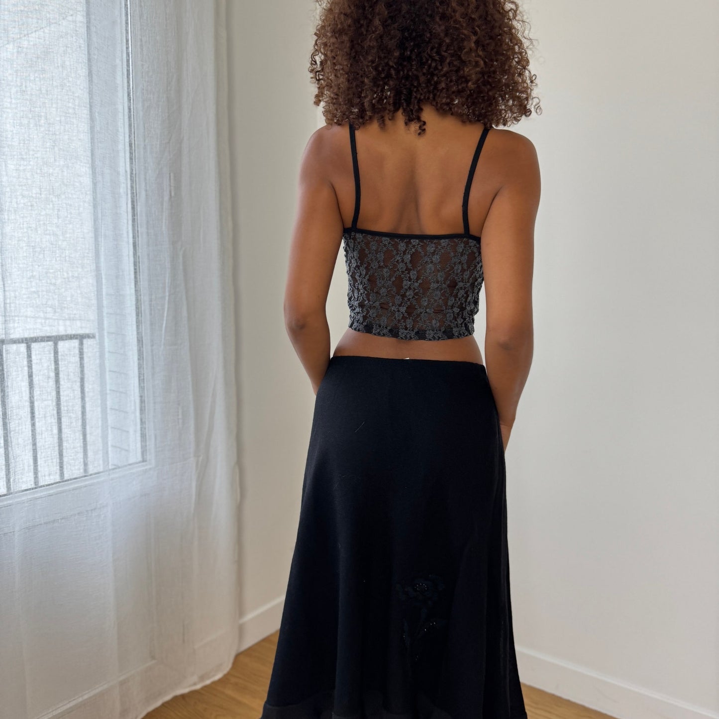 Vintage Parisian Sheer Lace Cami (S)