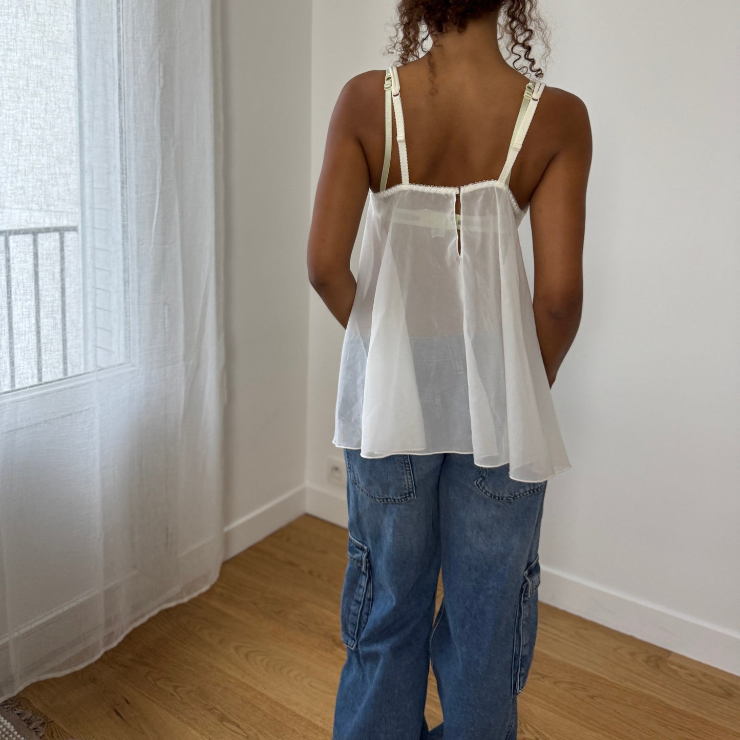 Vintage Italian ivory lace babydoll cami (Small)