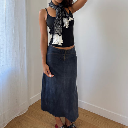 French Vintage Knit Lace Scarf