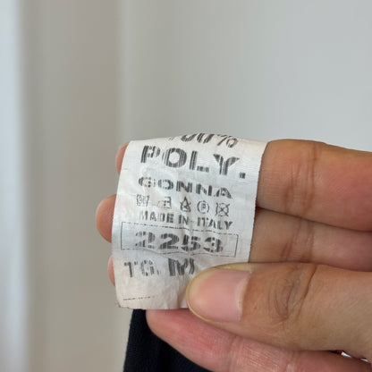 Vintage Italian black floral mesh midi skirt with abstract floral print (XS/S)