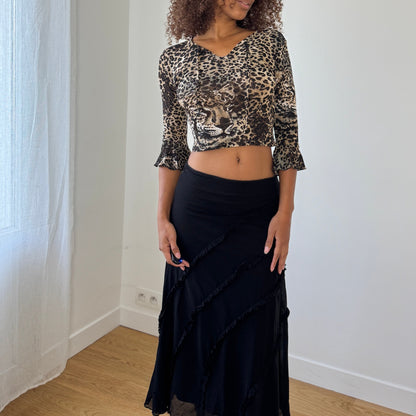 Vintage Mesh Leopard Face Top (XS/S)