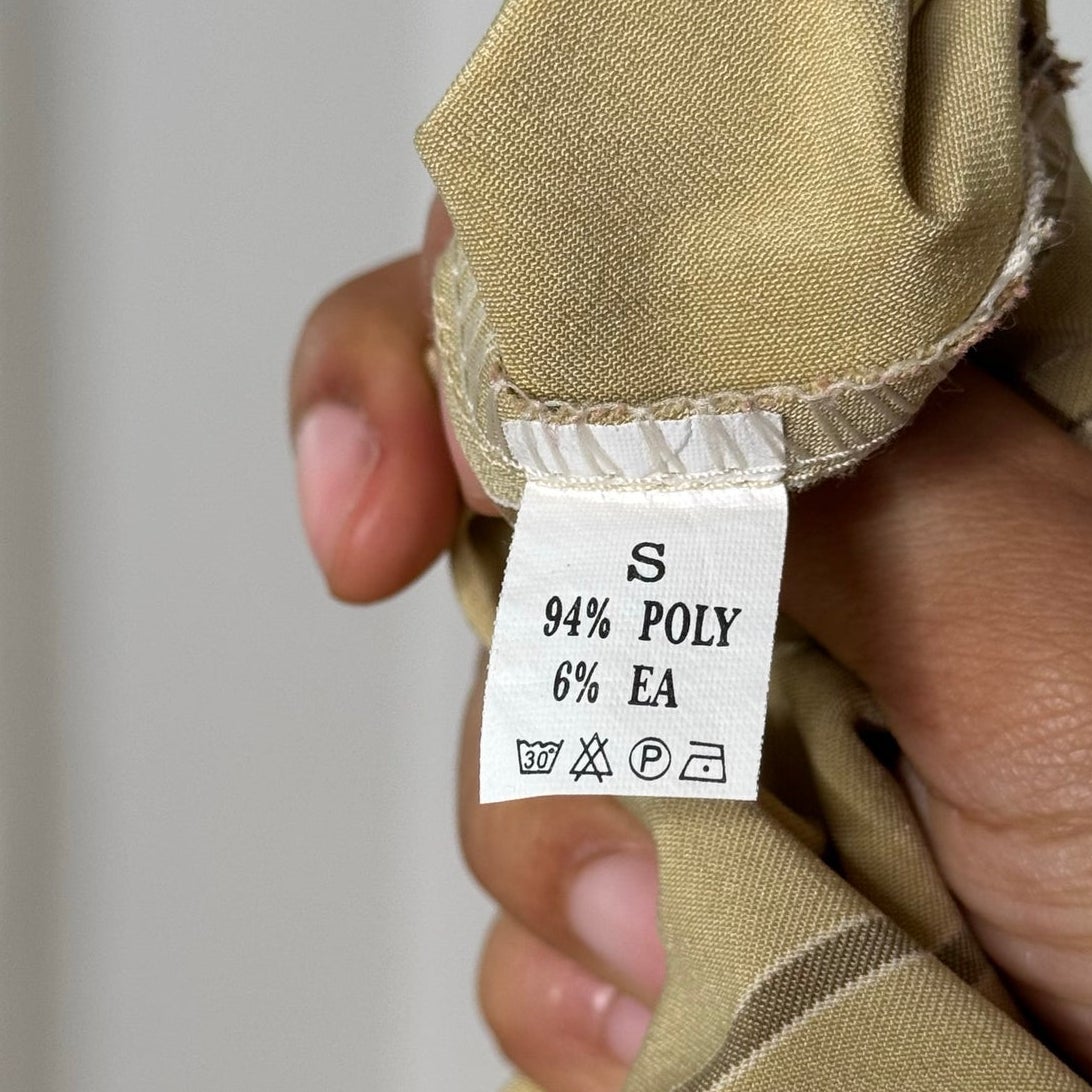 Euro vintage Y2K pale yellow pinstripe low-rise tailored trousers