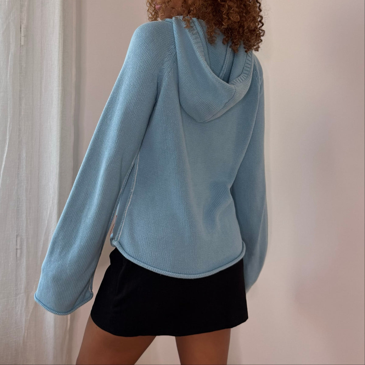 Vintage Roxy Blue Hooded Knit Sweater (S)