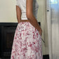 Vintage 00s Floral Mesh Midi Skirt (XS/M) Coquette rom com