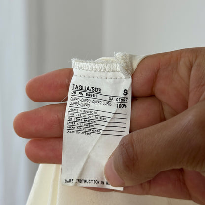 Vintage Benetton ivory satin + lace pin-tuck cami (Small)