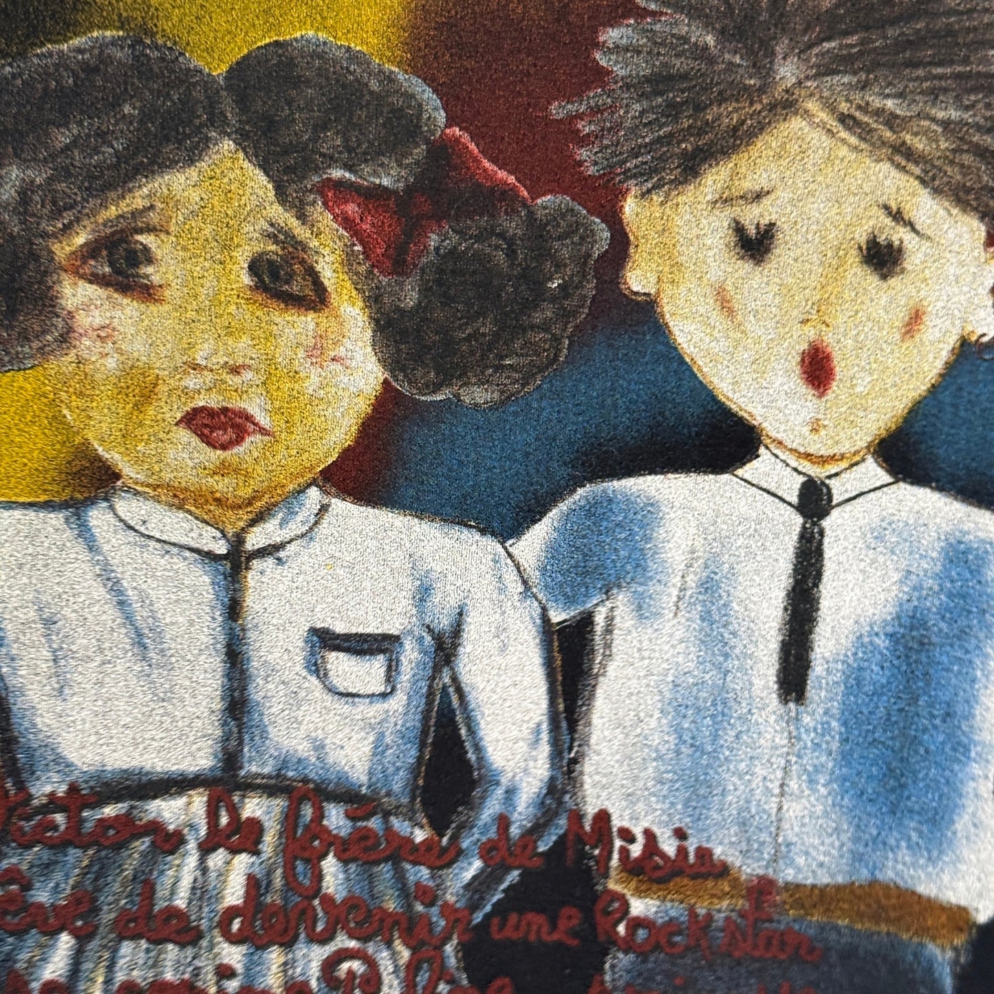 Vintage Misia Black Graphic Mesh Crop & Lace Sleeves (S)