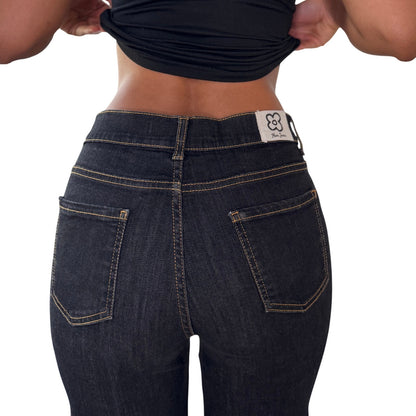 Vintage Dark Wash Denim Bootcut Jeans (S)