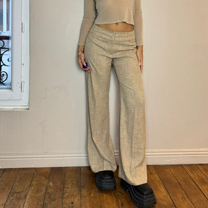 Vintage Tan Mid Rise Trousers (XS/S)