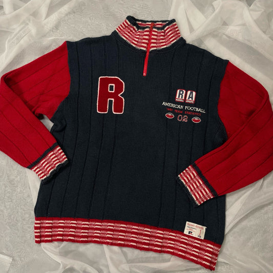 Vintage 90s Russell Athletic Varsity Knit Sweater Wool (S-L) Sporty Blokette